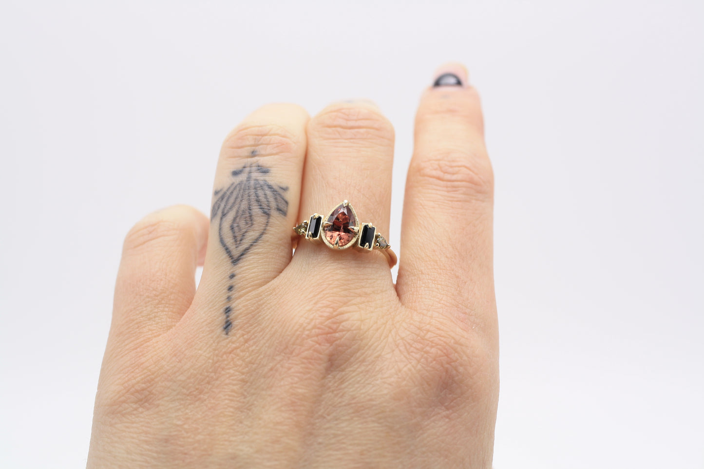Empire Red Sapphire Engagement Ring