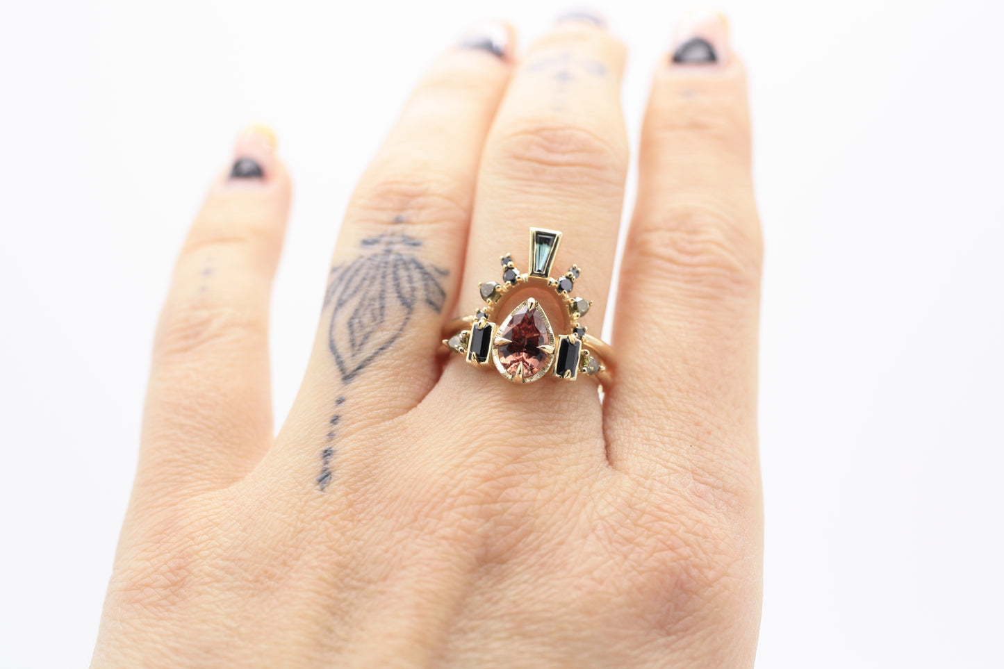 Empire Red Sapphire Engagement Ring