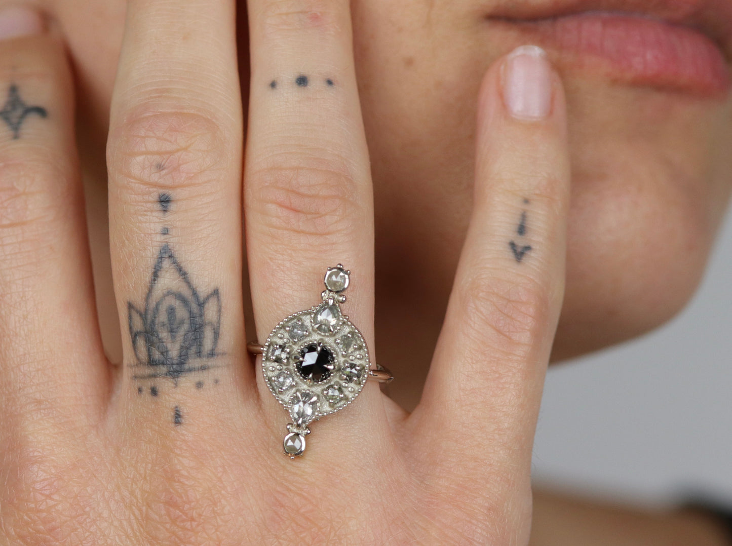 *SALE 35% off* Eowyn Black Diamond Shield Ring