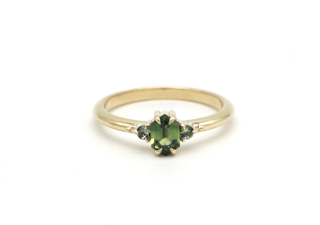 Empire Australian Green Sapphire Hex Ring