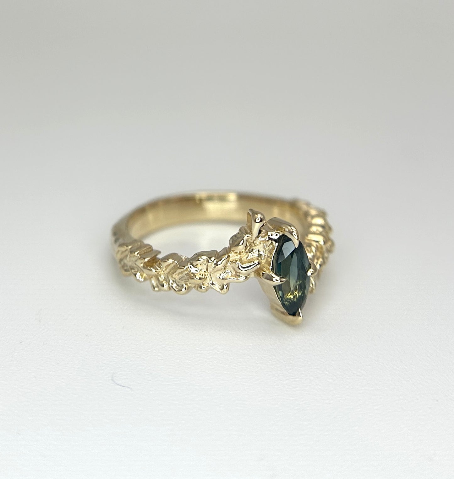 *SALE 15% off* Silvia Teal Marquise Sapphire Ring