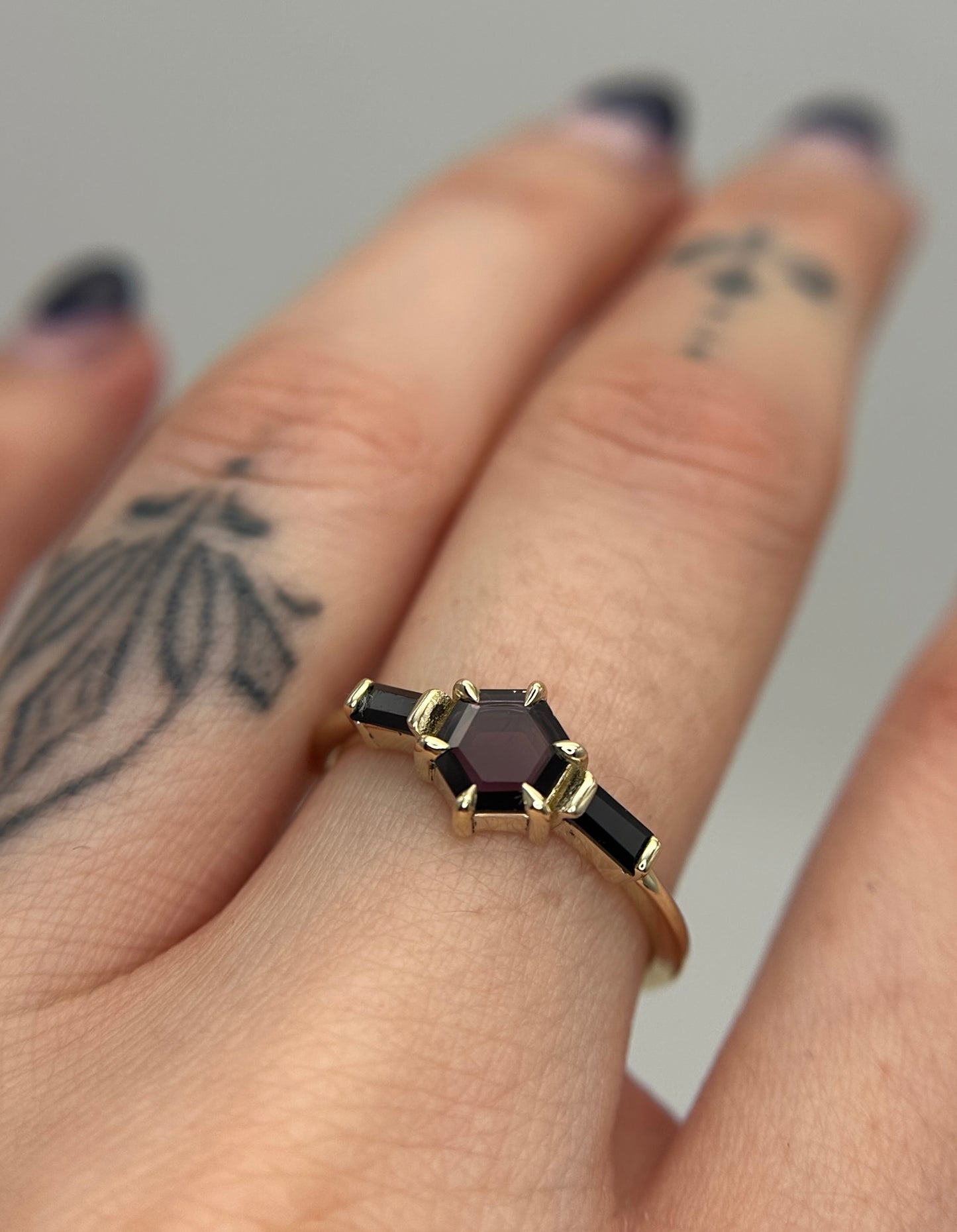 *SALE 15% off* Empire Purple and Black Spinel Ring