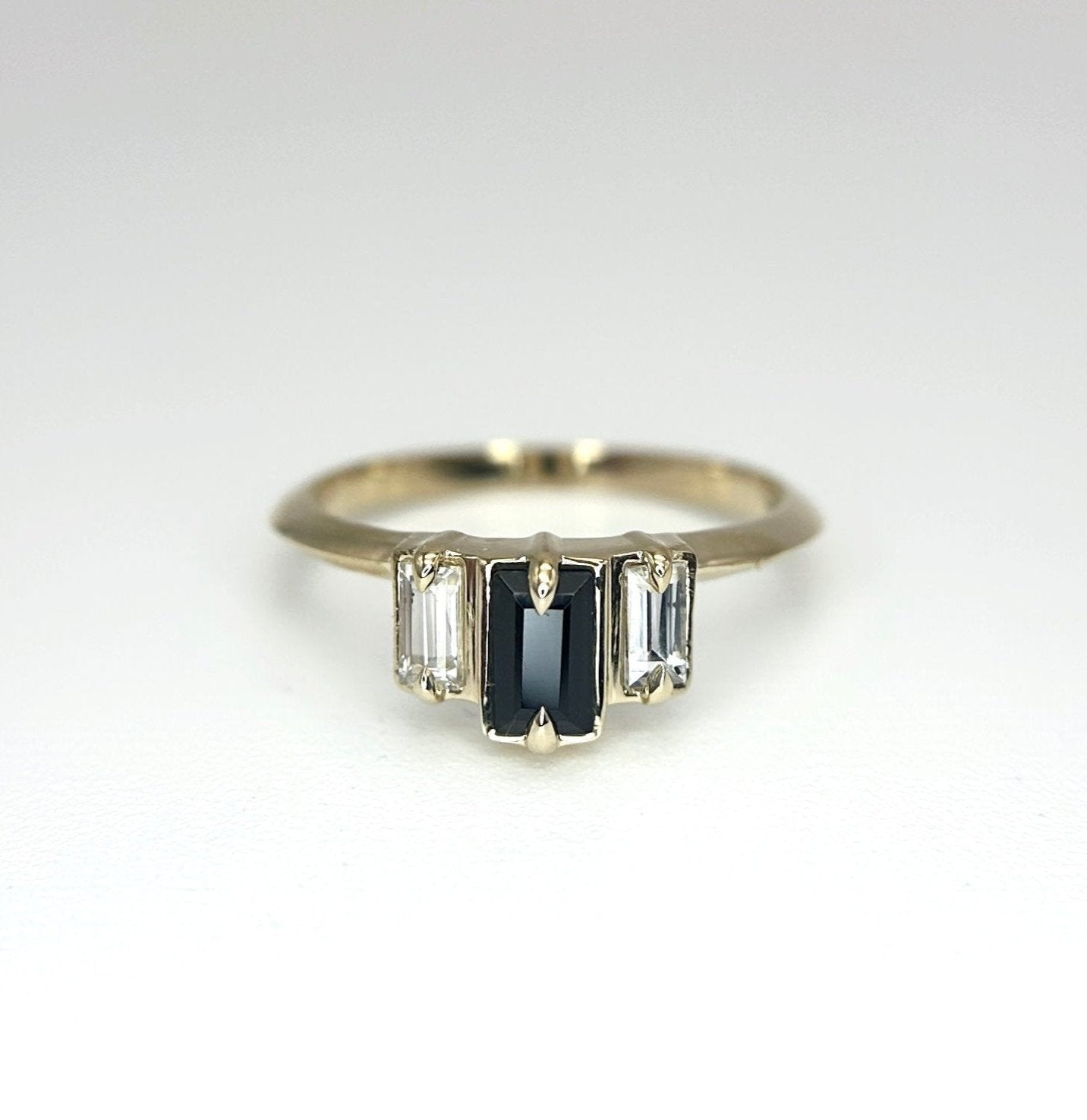 *SALE 15% off* Nox Black Spinel and White Sapphire Ballerina Band