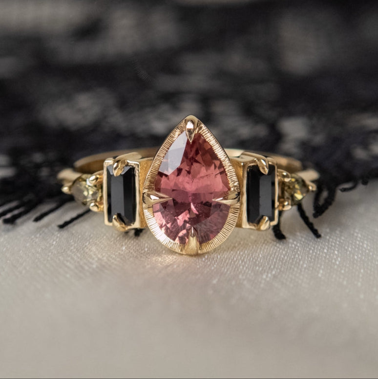 Empire Red Sapphire Engagement Ring