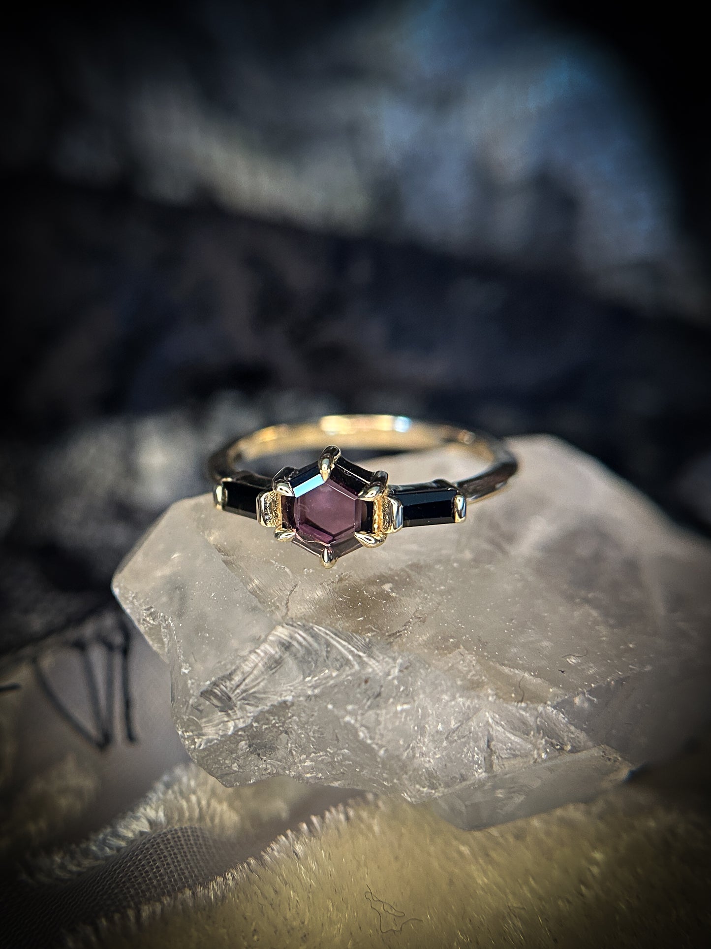 *SALE 15% off* Empire Purple and Black Spinel Ring