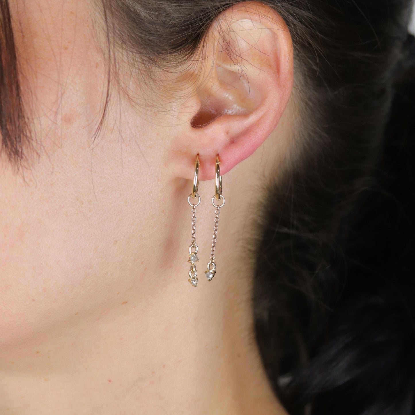 Aeliana Diamond Asymmetric Hoops