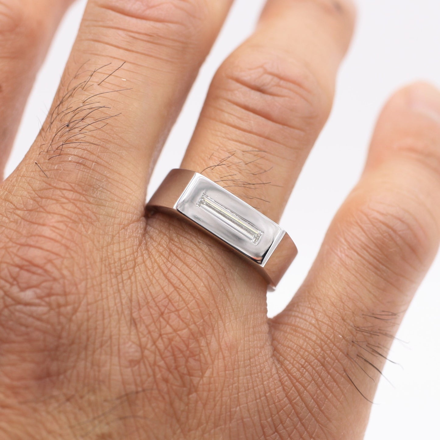 Leonidas Lab-Created Diamond Signet Ring