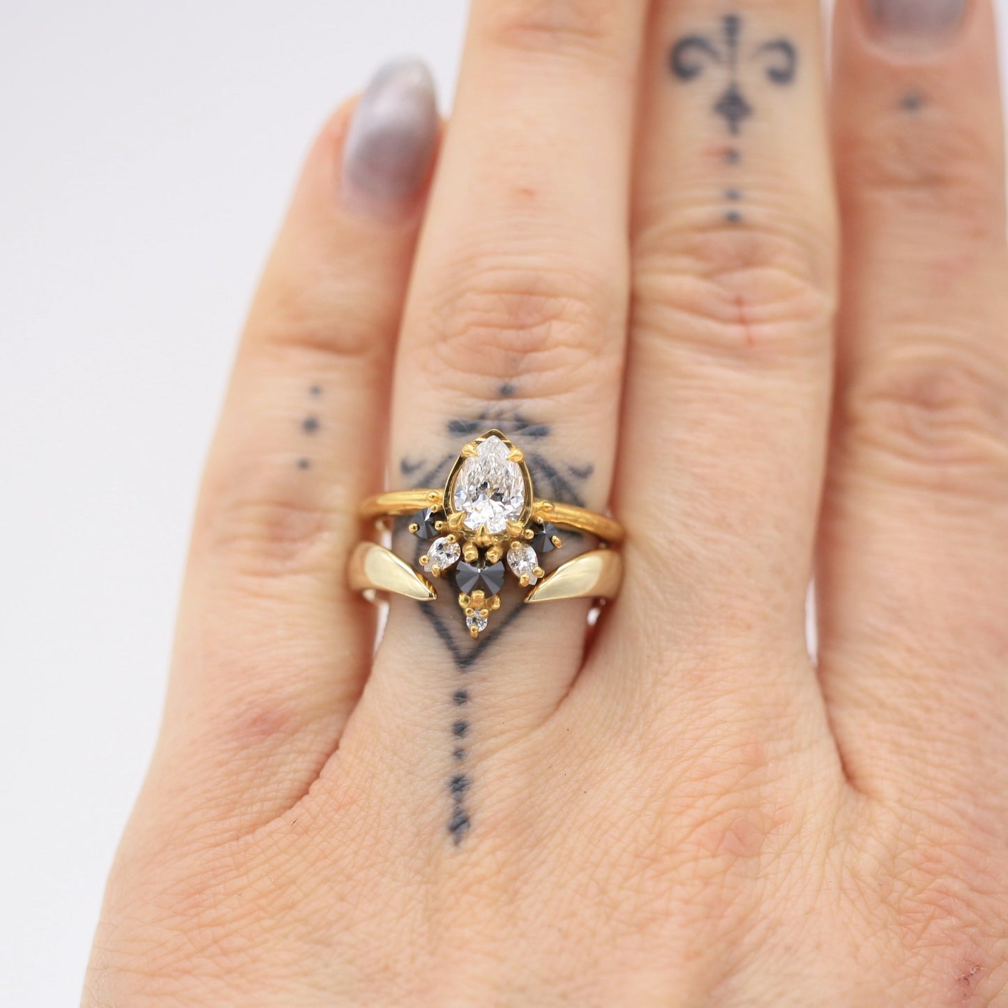 Reina Black and White Diamond Ring