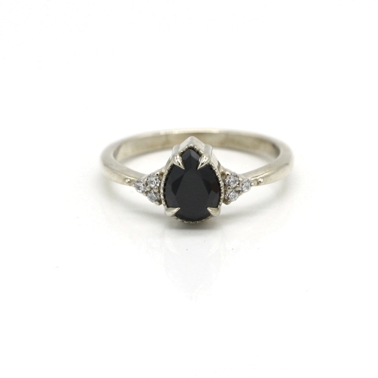 Lyra Pear Black Diamond Ring
