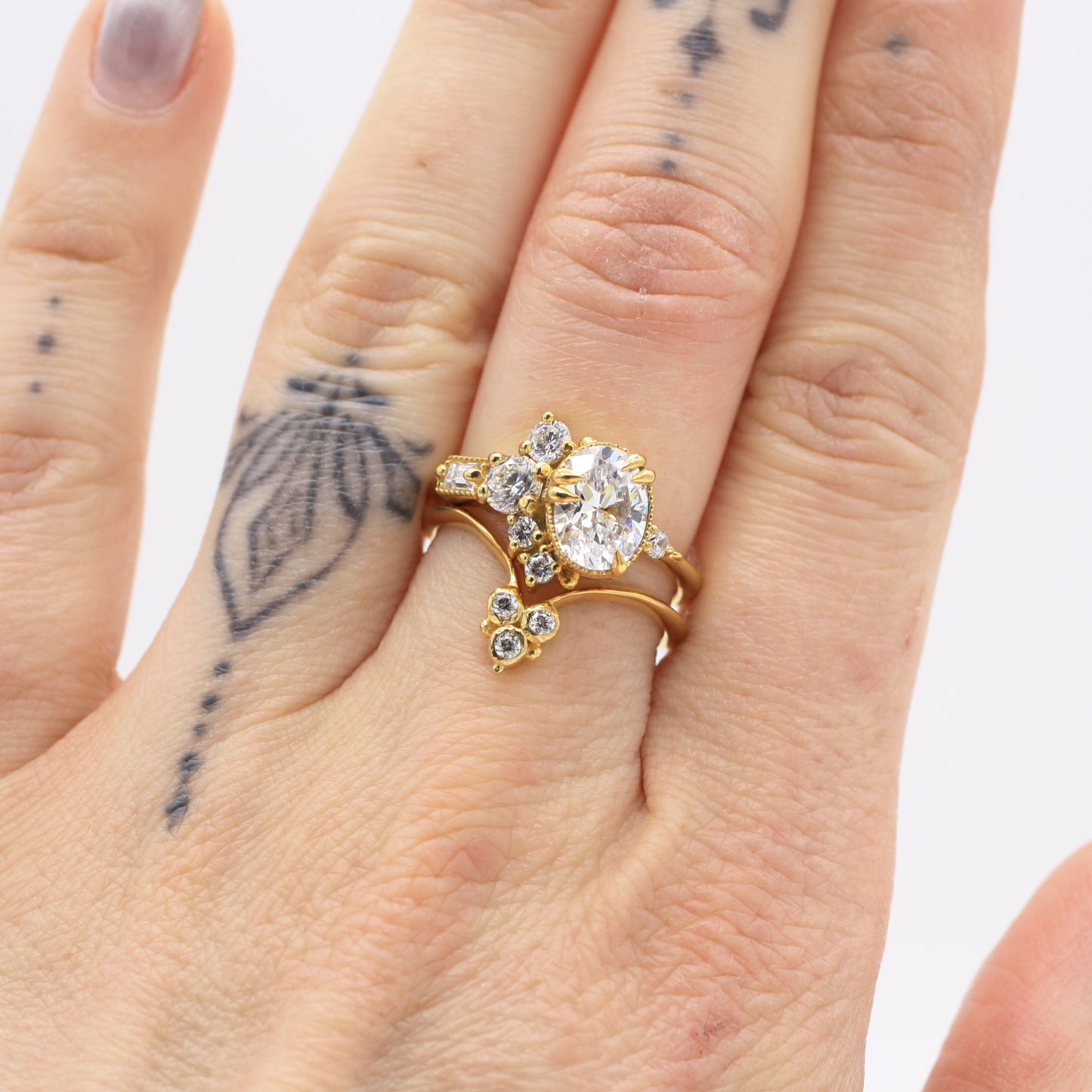 Lucretia Lab-Created Diamond Cluster Ring
