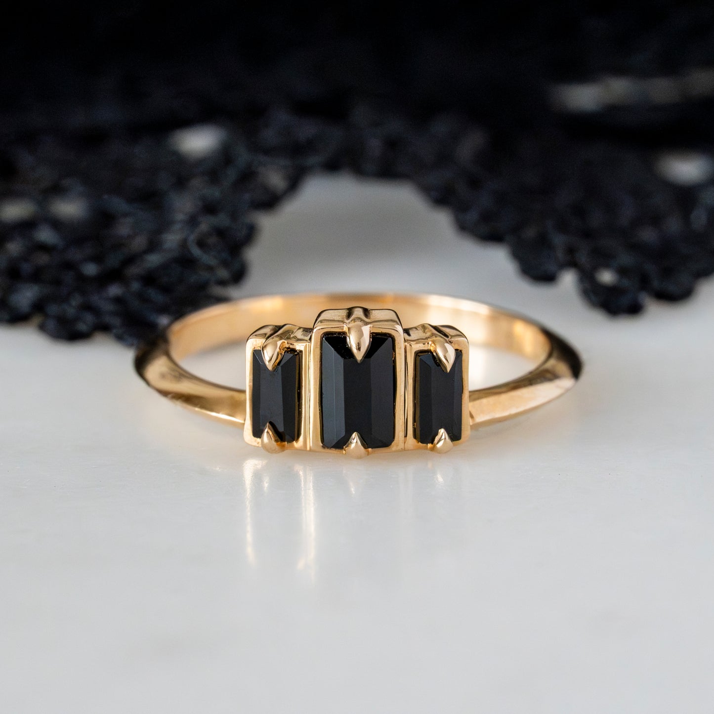 *SALE 15% off* Nox Black Spinel Ballerina Band