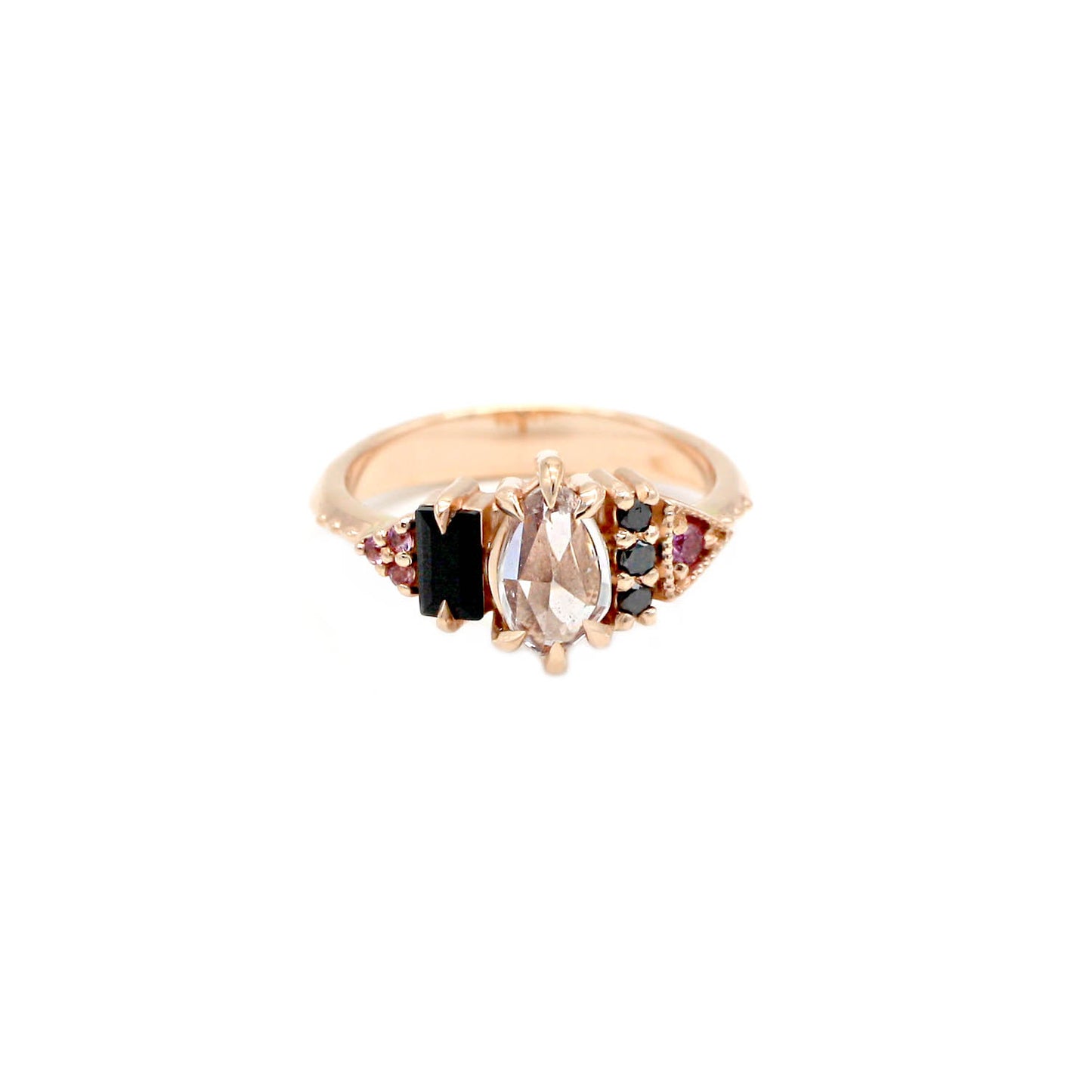 *SALE 35% off* Lucretia Pink Sapphire and Black Diamond Ring