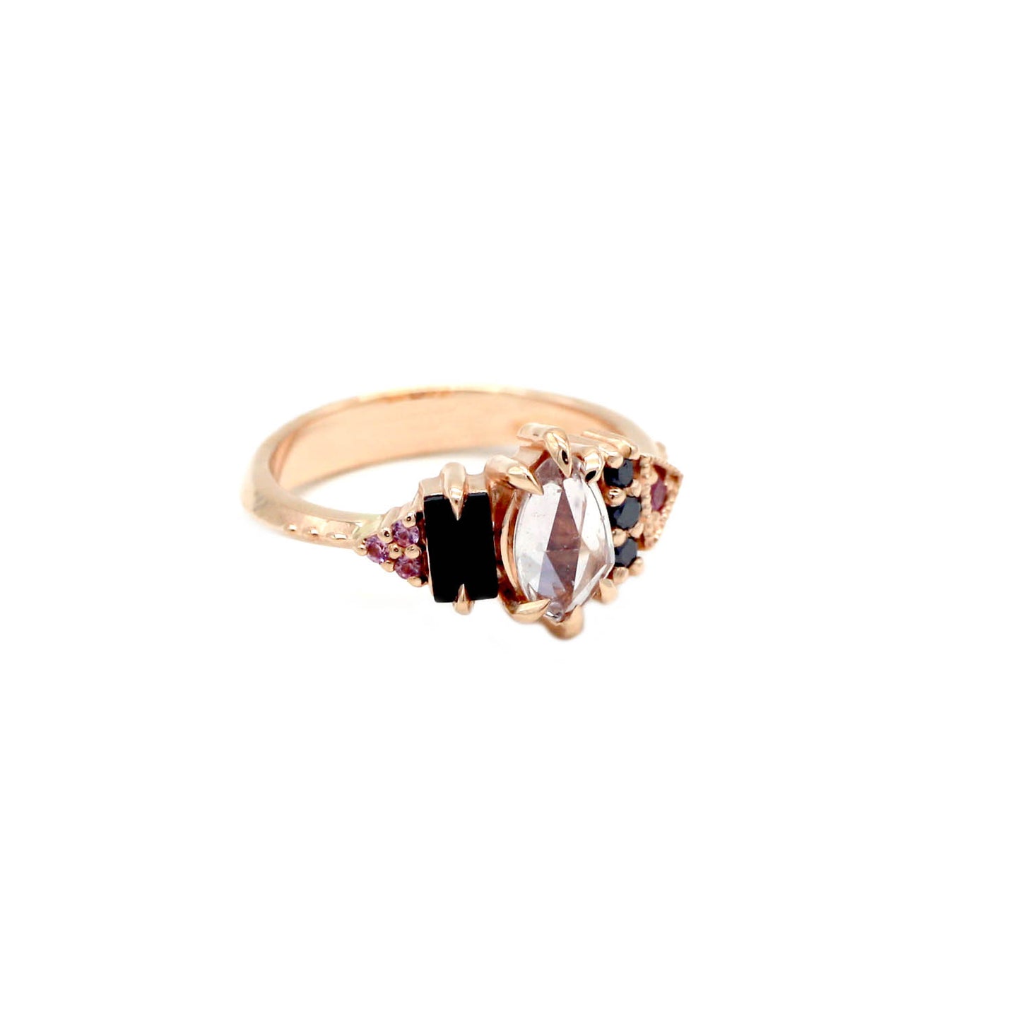 *SALE 35% off* Lucretia Pink Sapphire and Black Diamond Ring