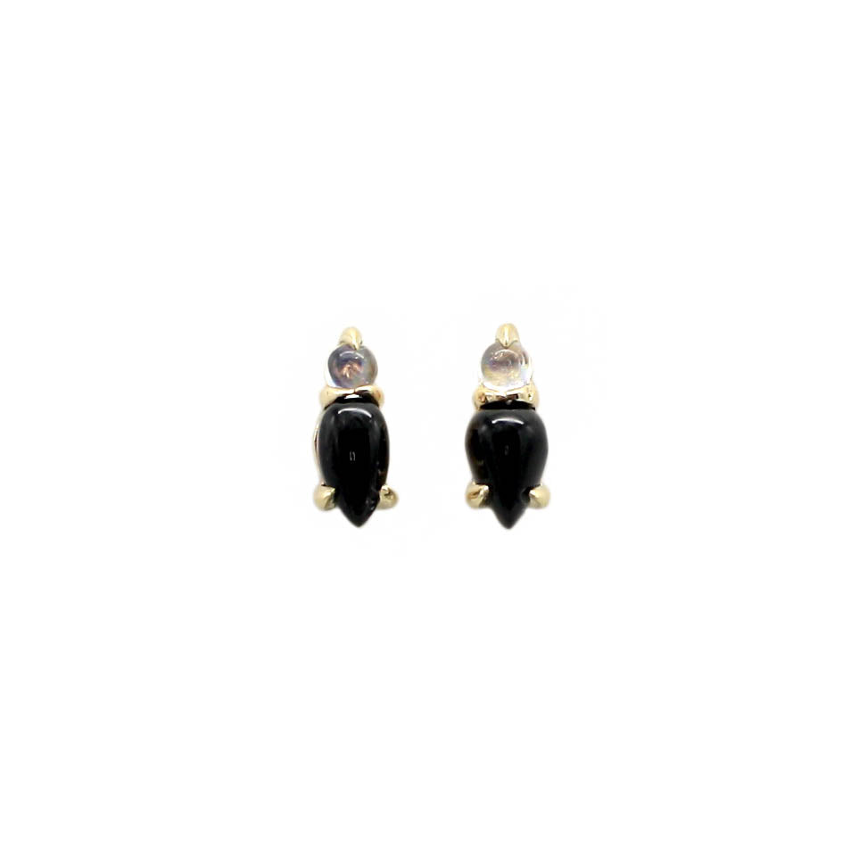 Nox Onyx and Moonstone Studs