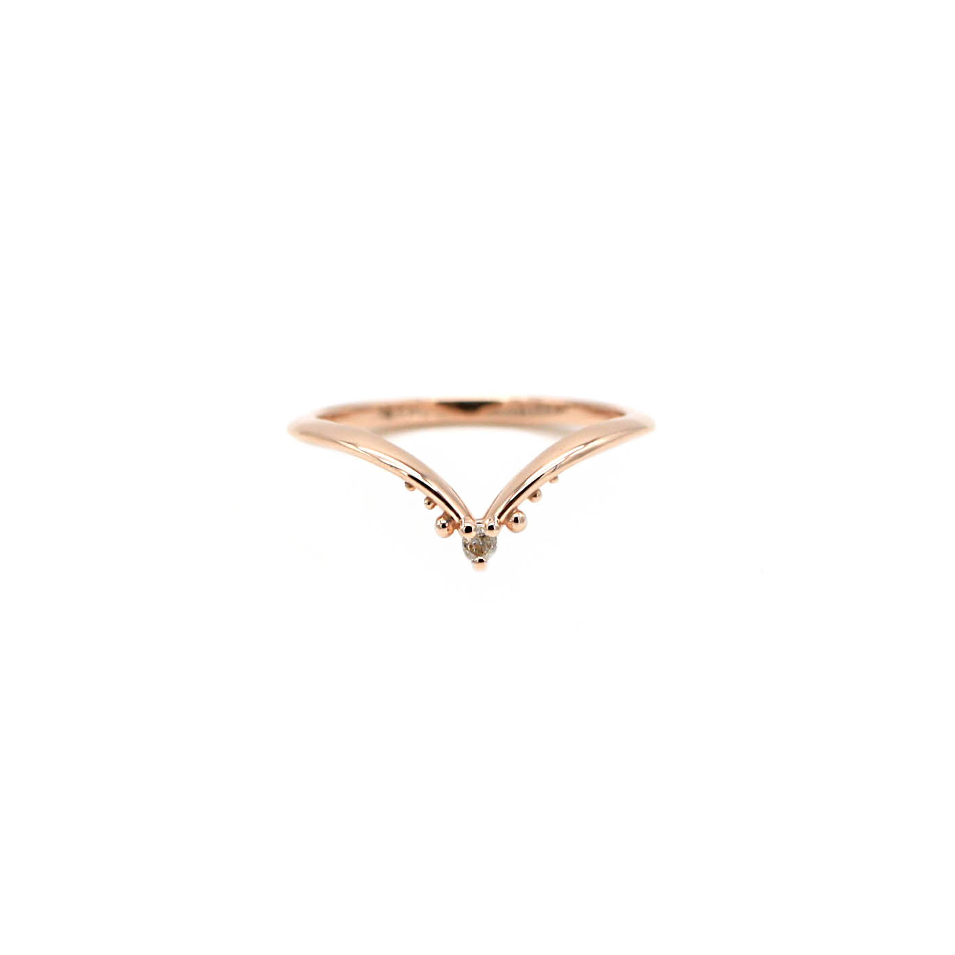 Reina Champagne Diamond Fitted Rose Band