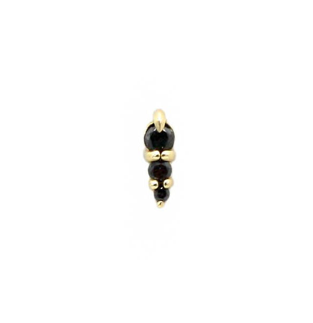 Nox Triple Black Diamond Single Stud