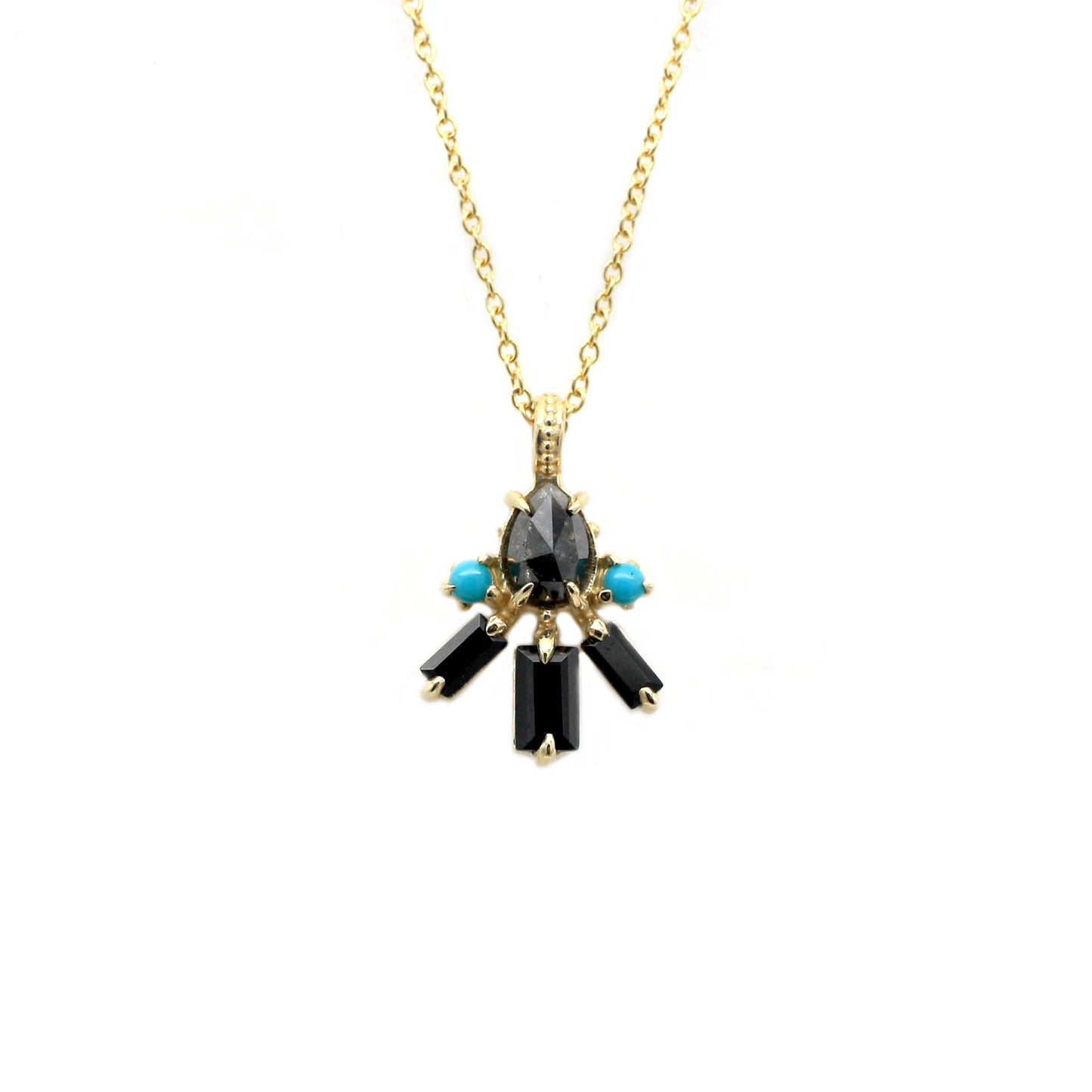 Reina Black and Turquoise Necklace