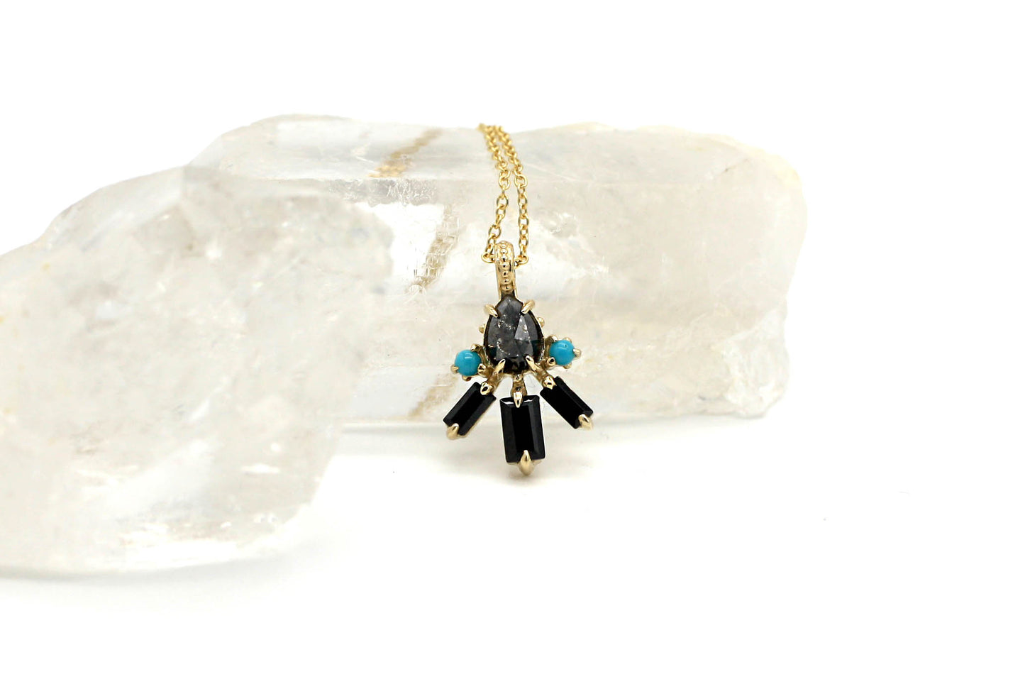 Reina Black and Turquoise Necklace