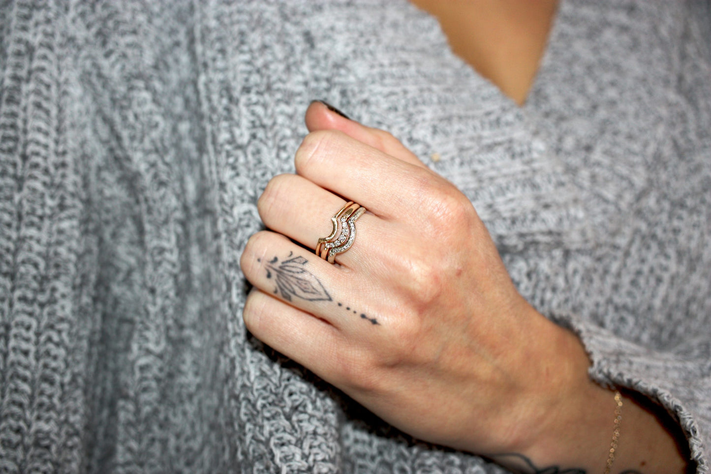 Isolde Curved Diamond Ring
