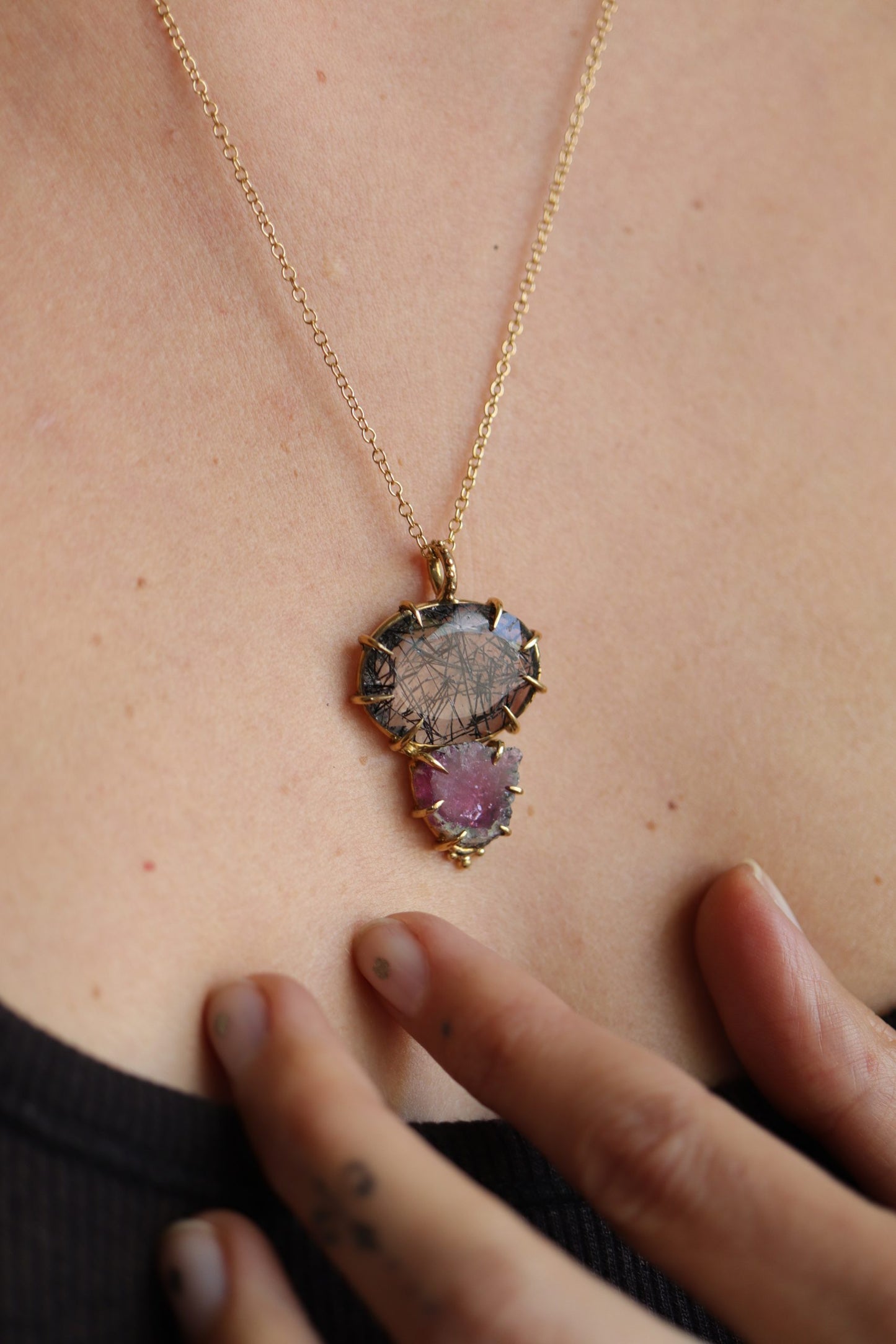 Regiis Black and Pink Necklace