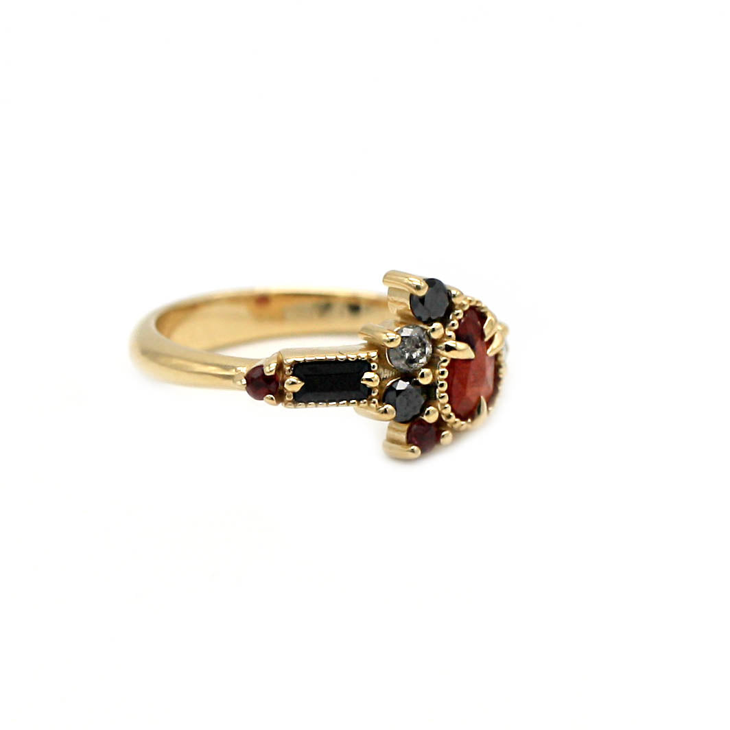 *SALE 15% off* Multis Red and Black Cluster Ring