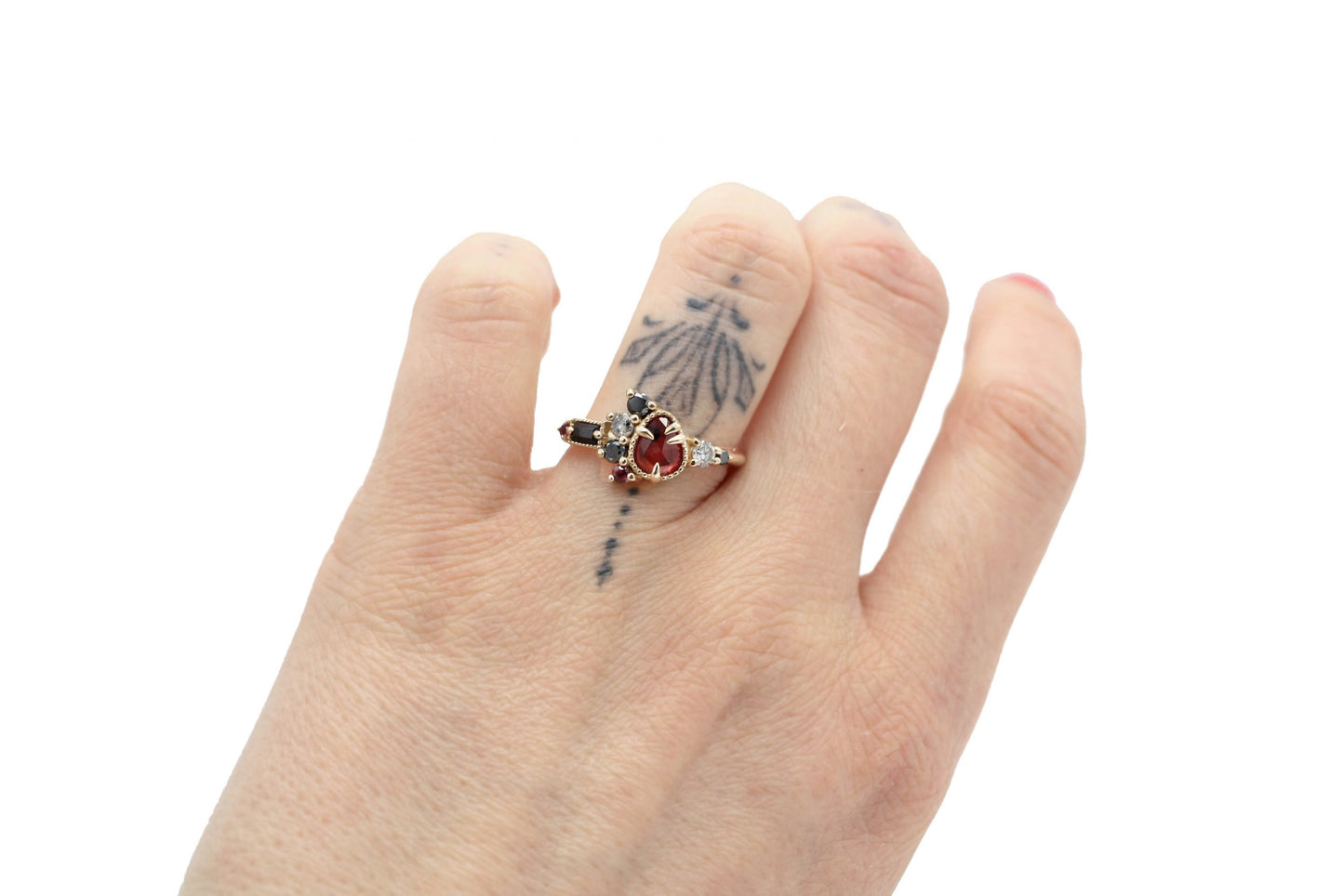 *SALE 15% off* Multis Red and Black Cluster Ring