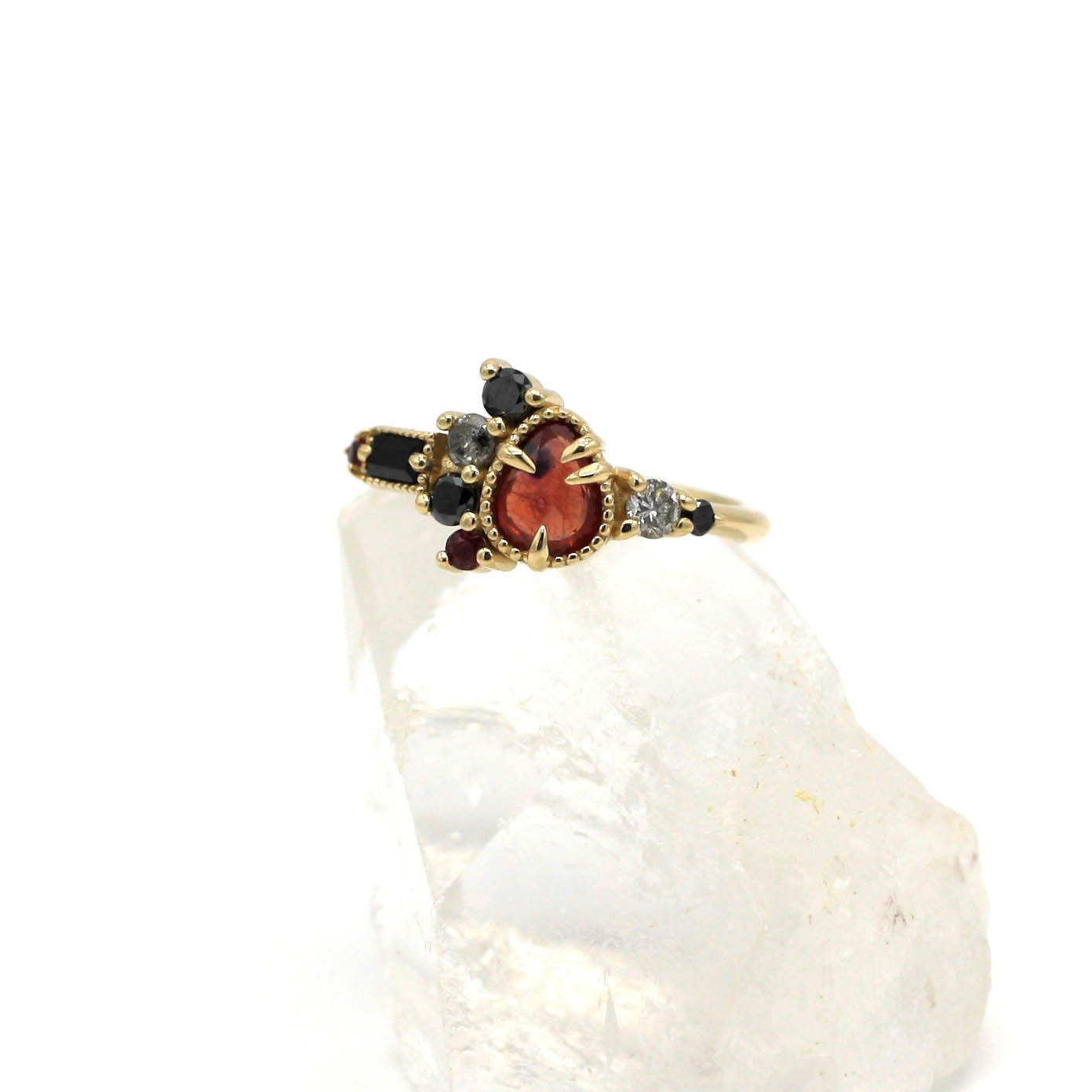 *SALE 15% off* Multis Red and Black Cluster Ring