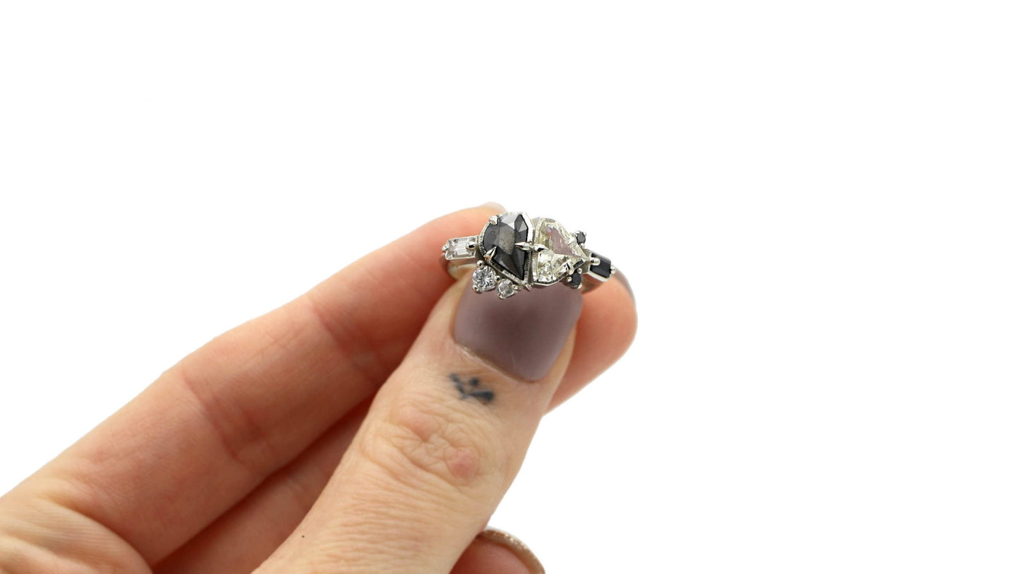 DeVille Black and White Ring