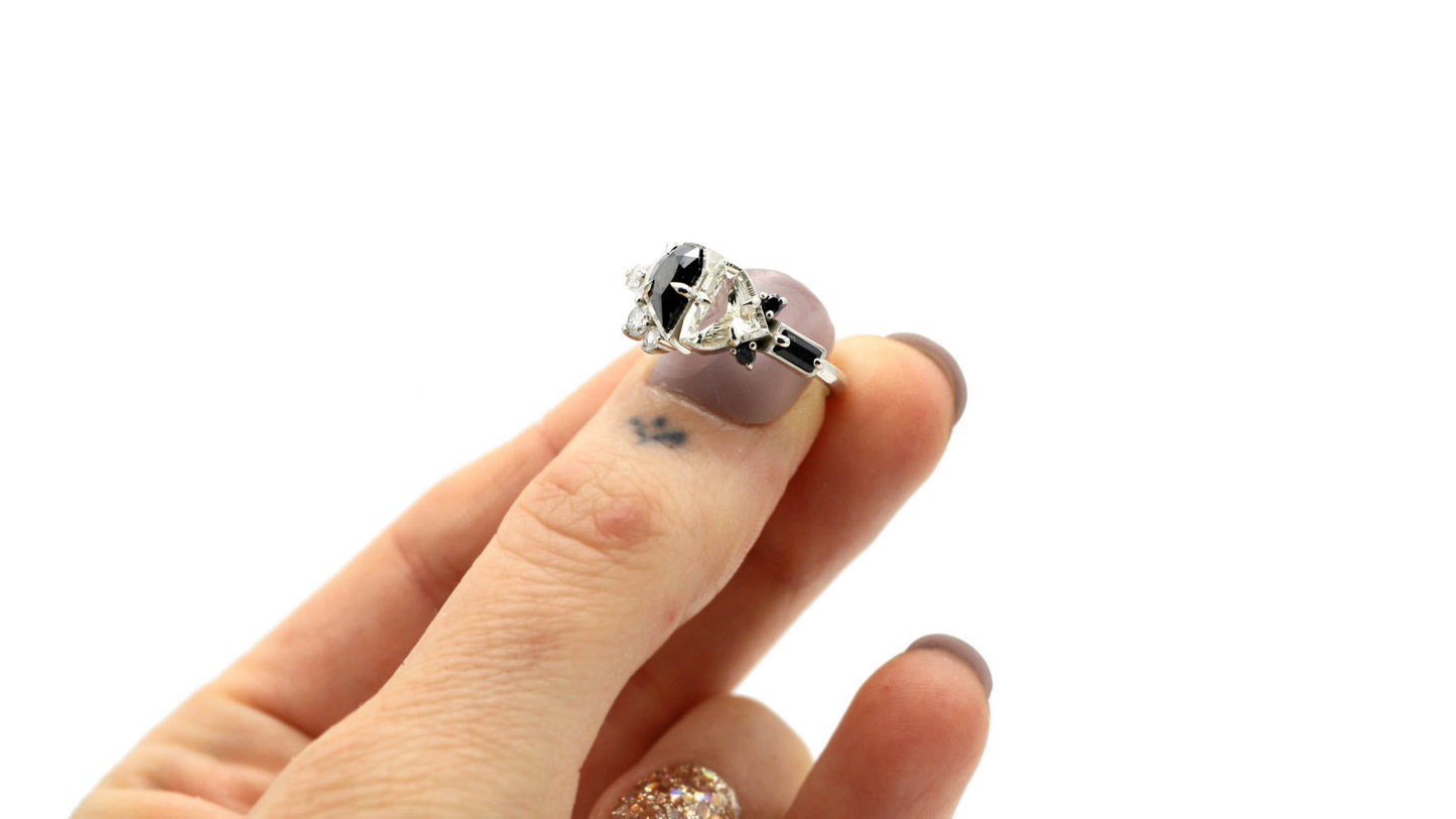 DeVille Black and White Ring