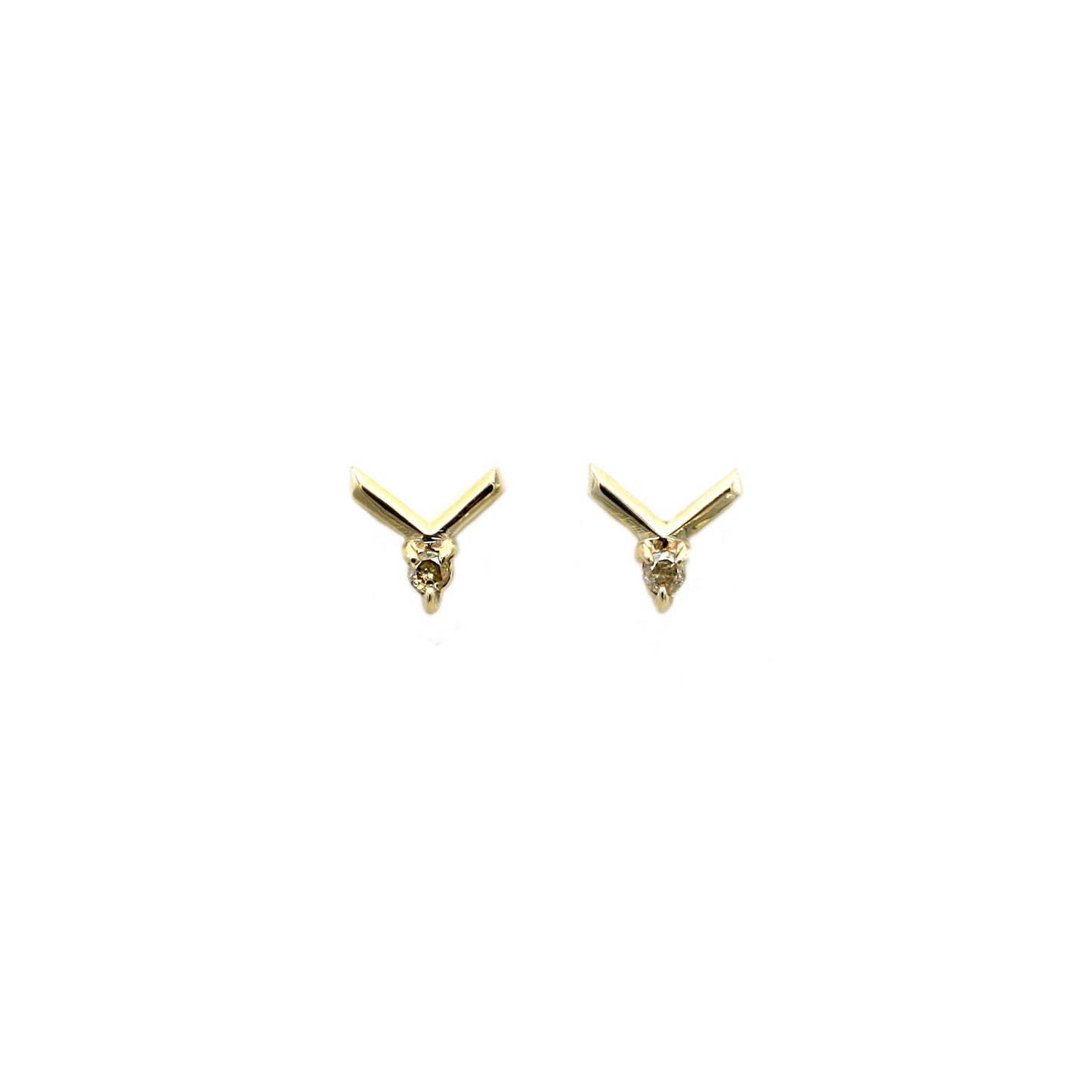Luna V Champagne Diamond Studs