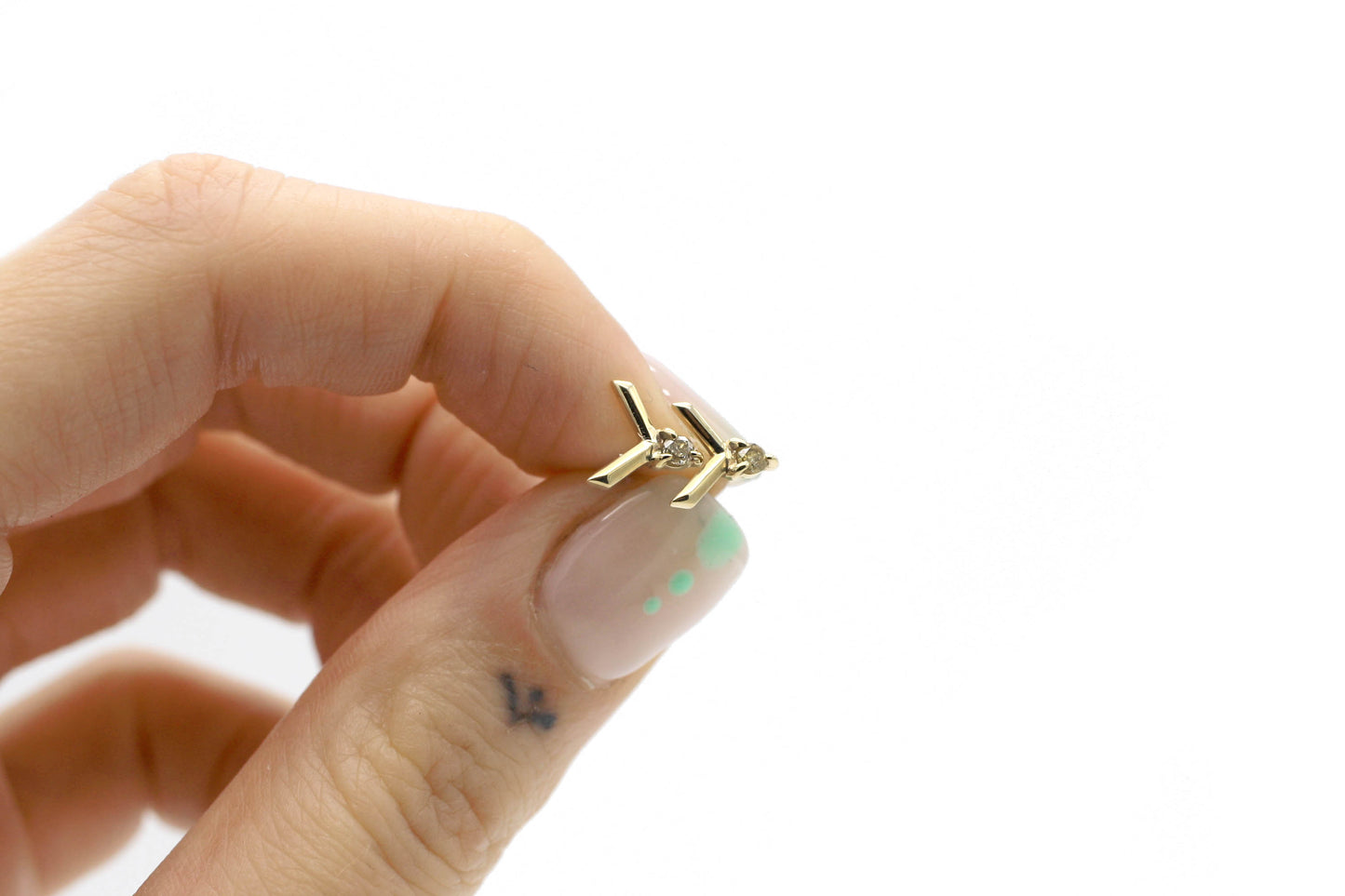 Luna V Champagne Diamond Studs