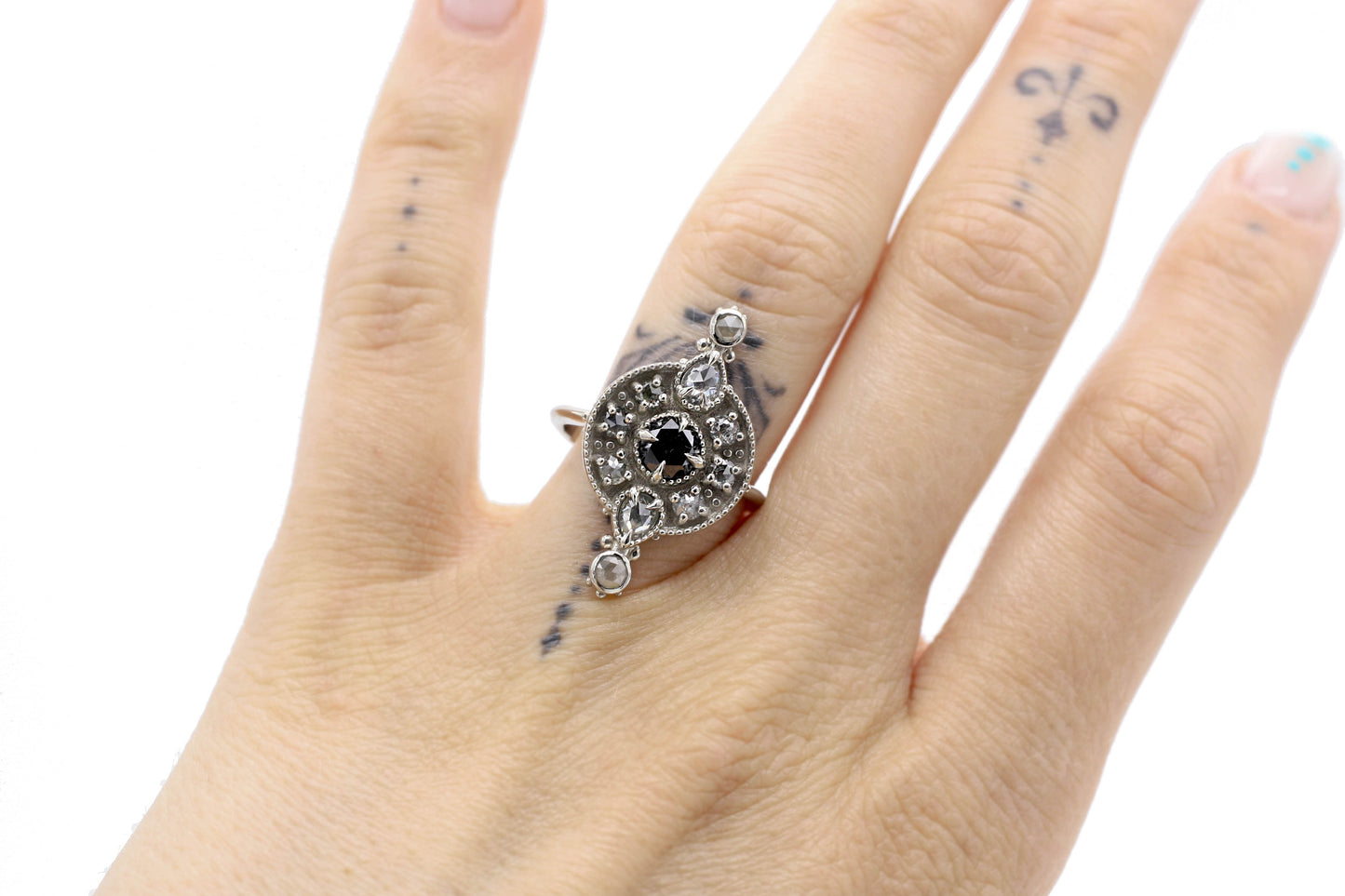 *SALE 35% off* Eowyn Black Diamond Shield Ring