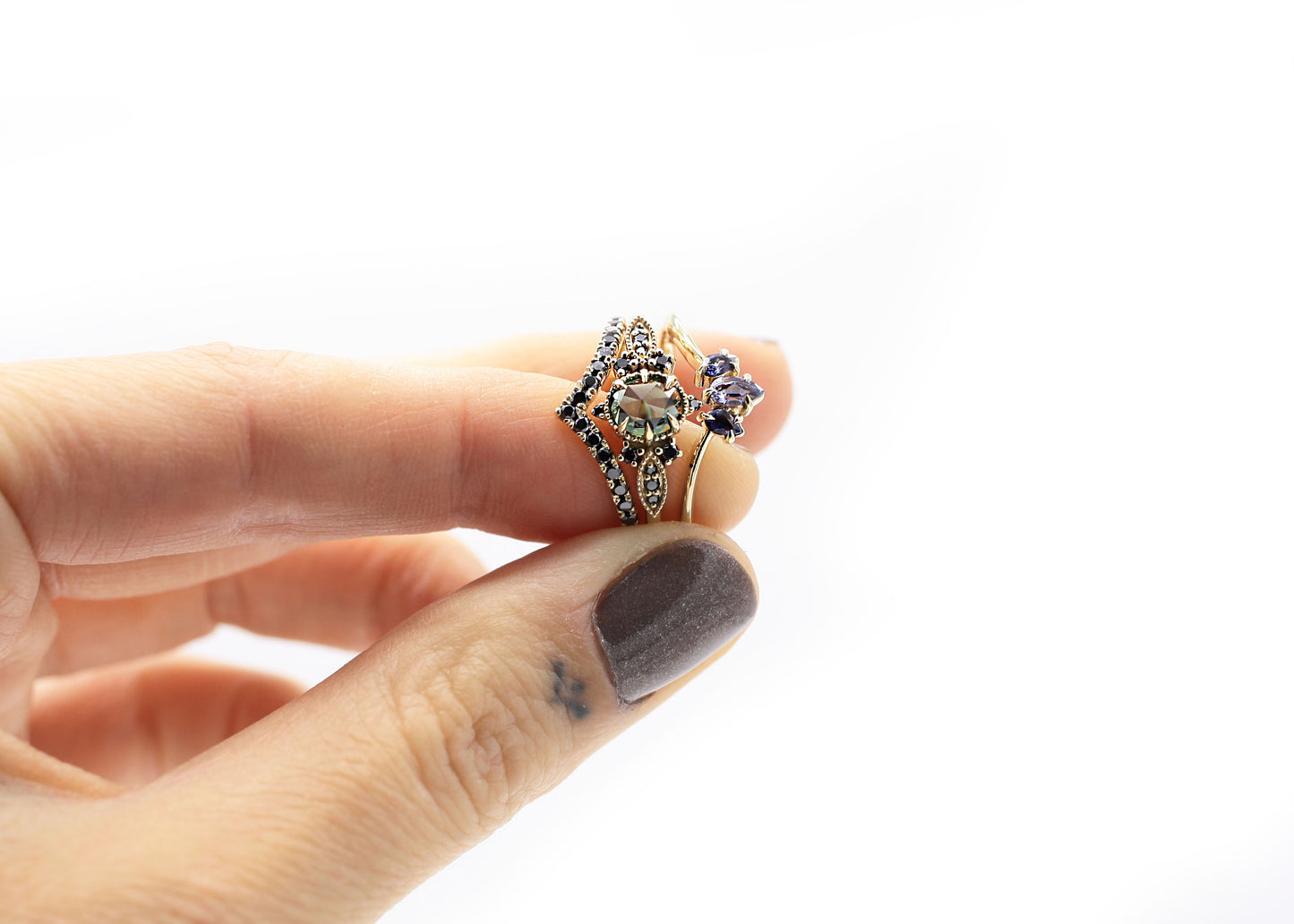Reina Triple Pear Sapphire Fitted Band