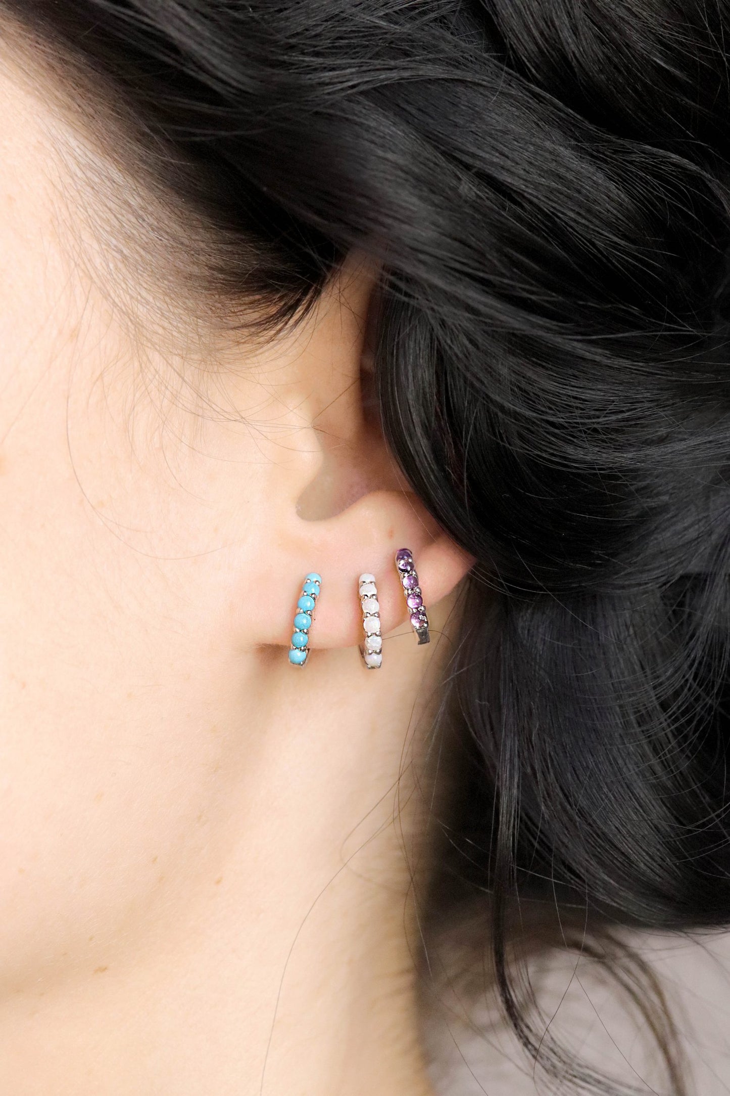 Laetus Single Opal Hoop