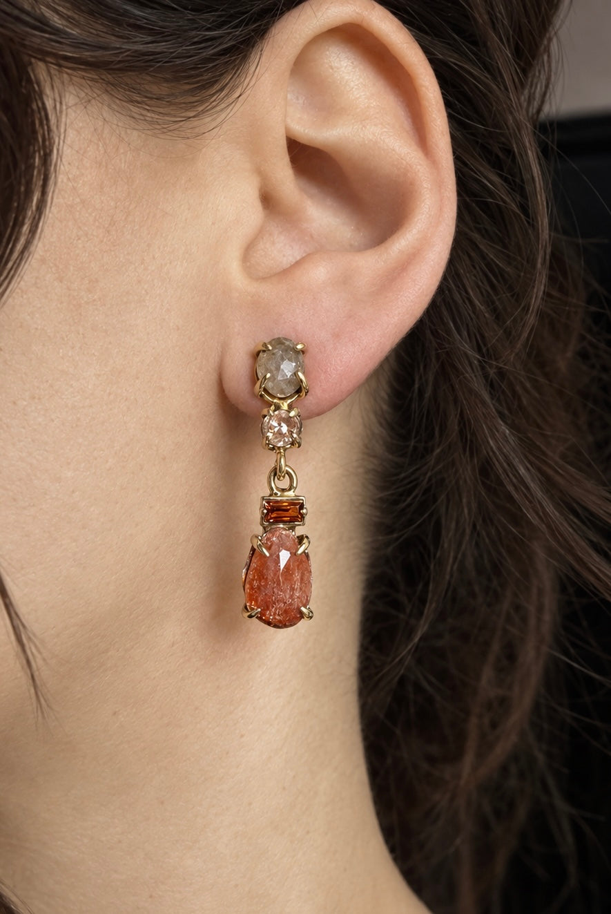 Regiis Orange Sapphire, Madeira Citrine and Sunstone Drops