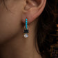 Carmina Deluxe Turquoise, Black Spinel and Opal Hoop Earrings