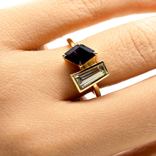 *SALE 15% off* Nox & Lux Toi et Moi Sapphire and Spinel Ring