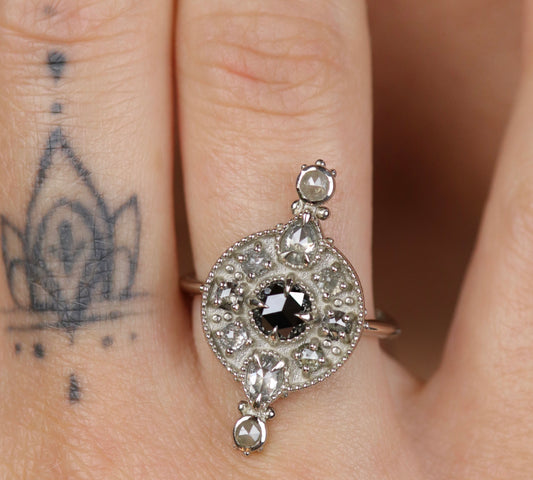 *SALE 35% off* Eowyn Black Diamond Shield Ring