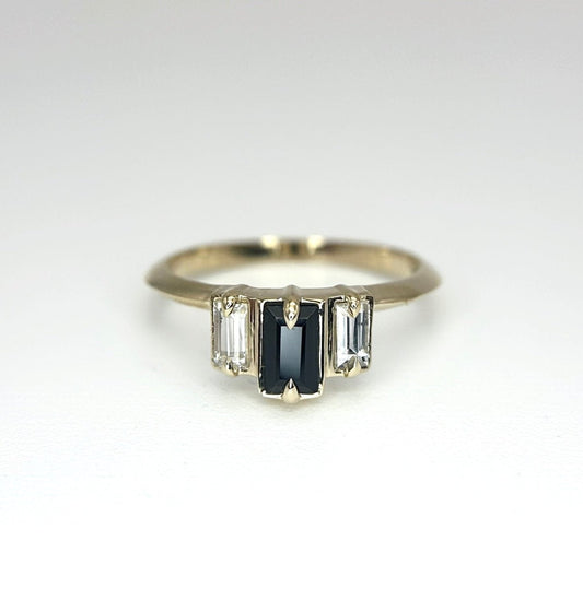 Nox Black Spinel and White Sapphire Ballerina Band