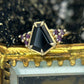 Chasca Black Spinel and Purple Diamond Ring
