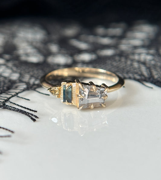 Empire Asymmetric Three Stone Ring