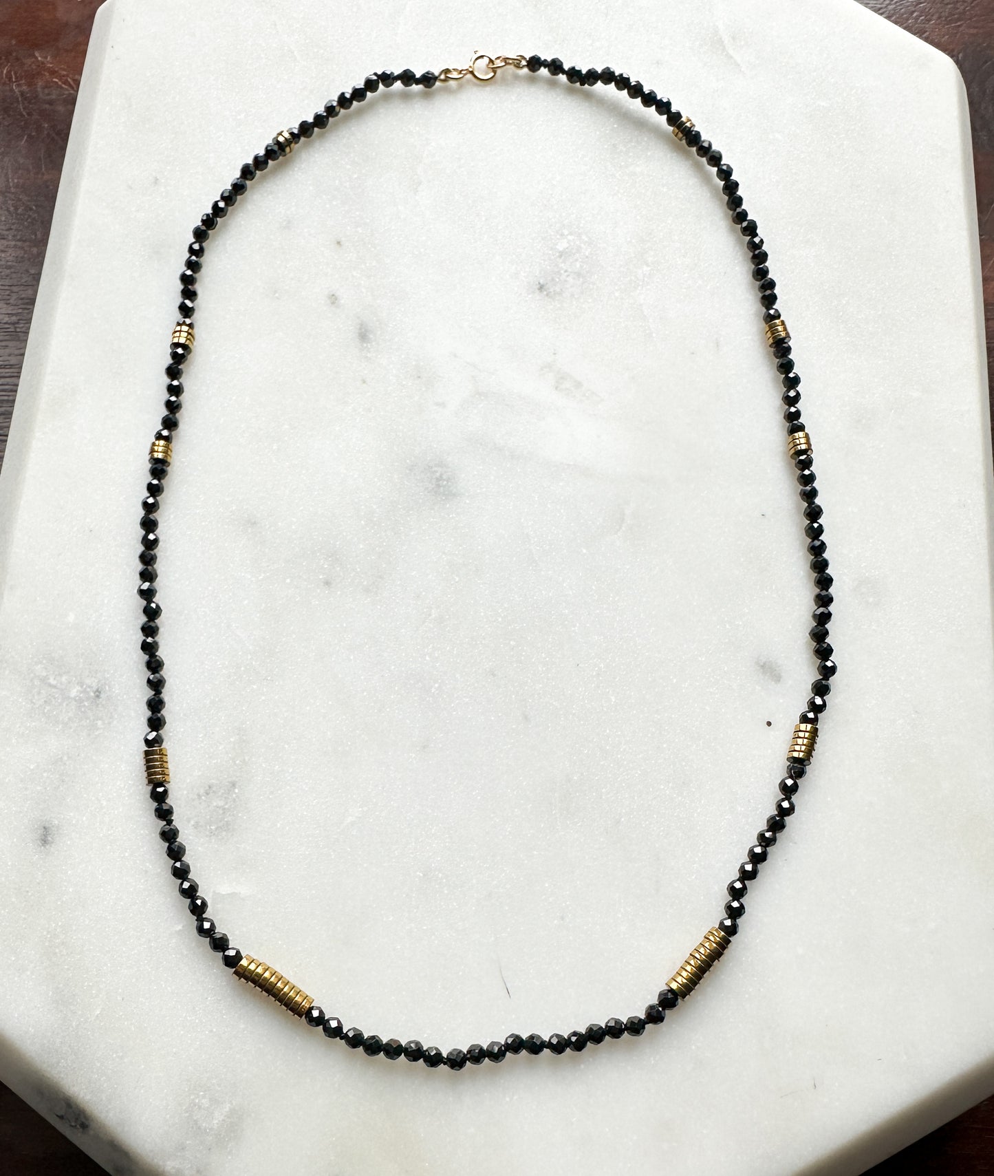 Maeve Black Spinel and Pyrite Bead Necklace