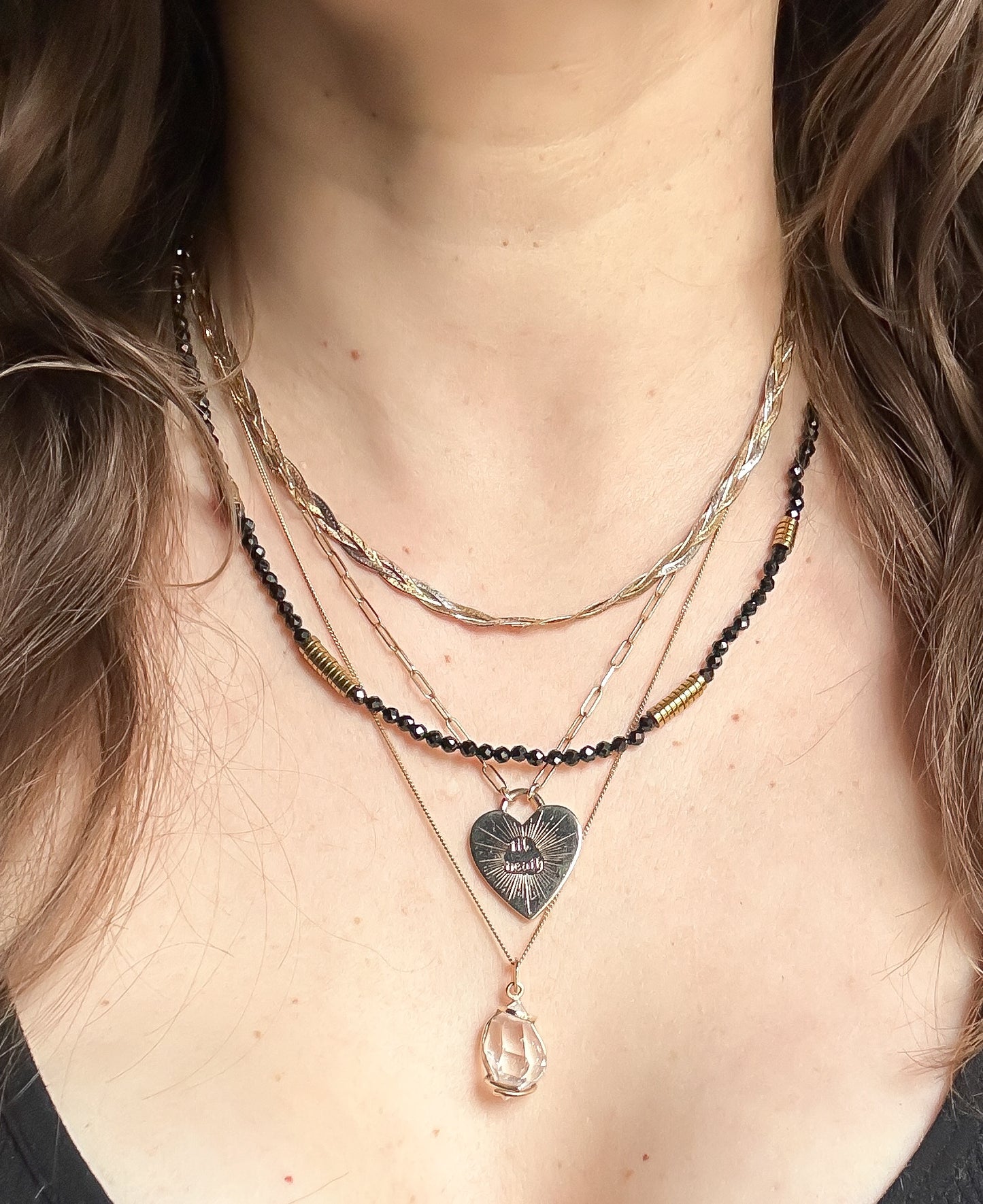 Maeve Black Spinel and Pyrite Bead Necklace