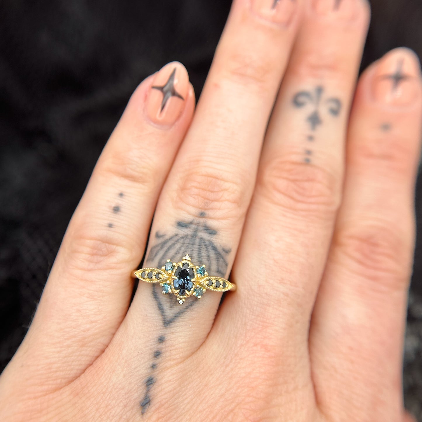 Stella Teal and Black Ring