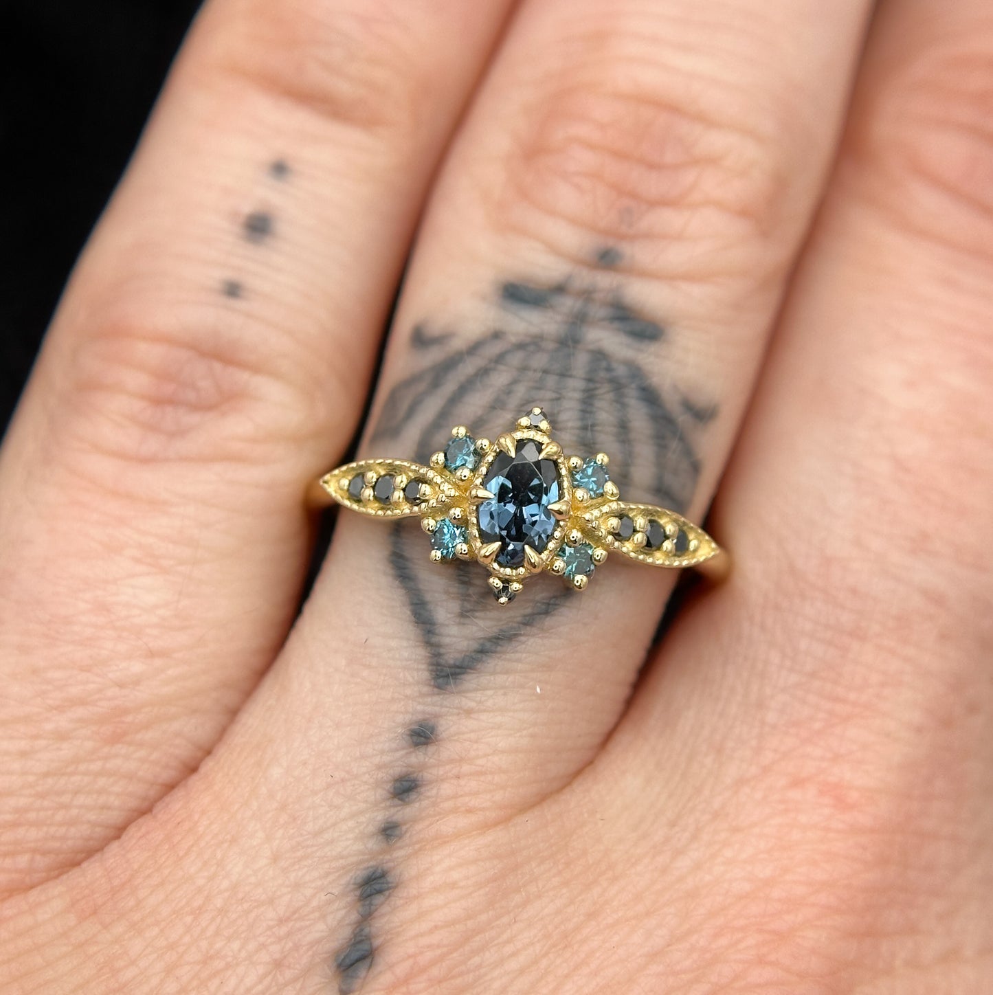 Stella Teal and Black Ring