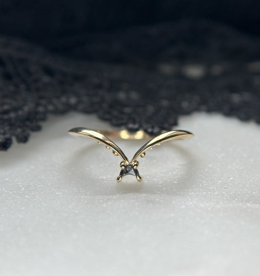 Reina Luna Dark Salt & Pepper Moon Ring