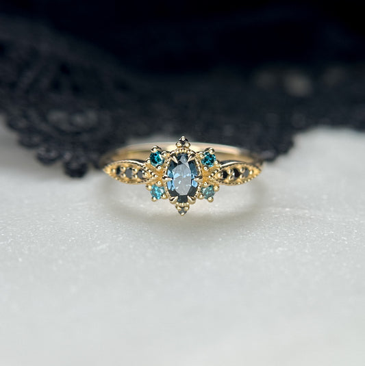 Stella Teal and Black Ring
