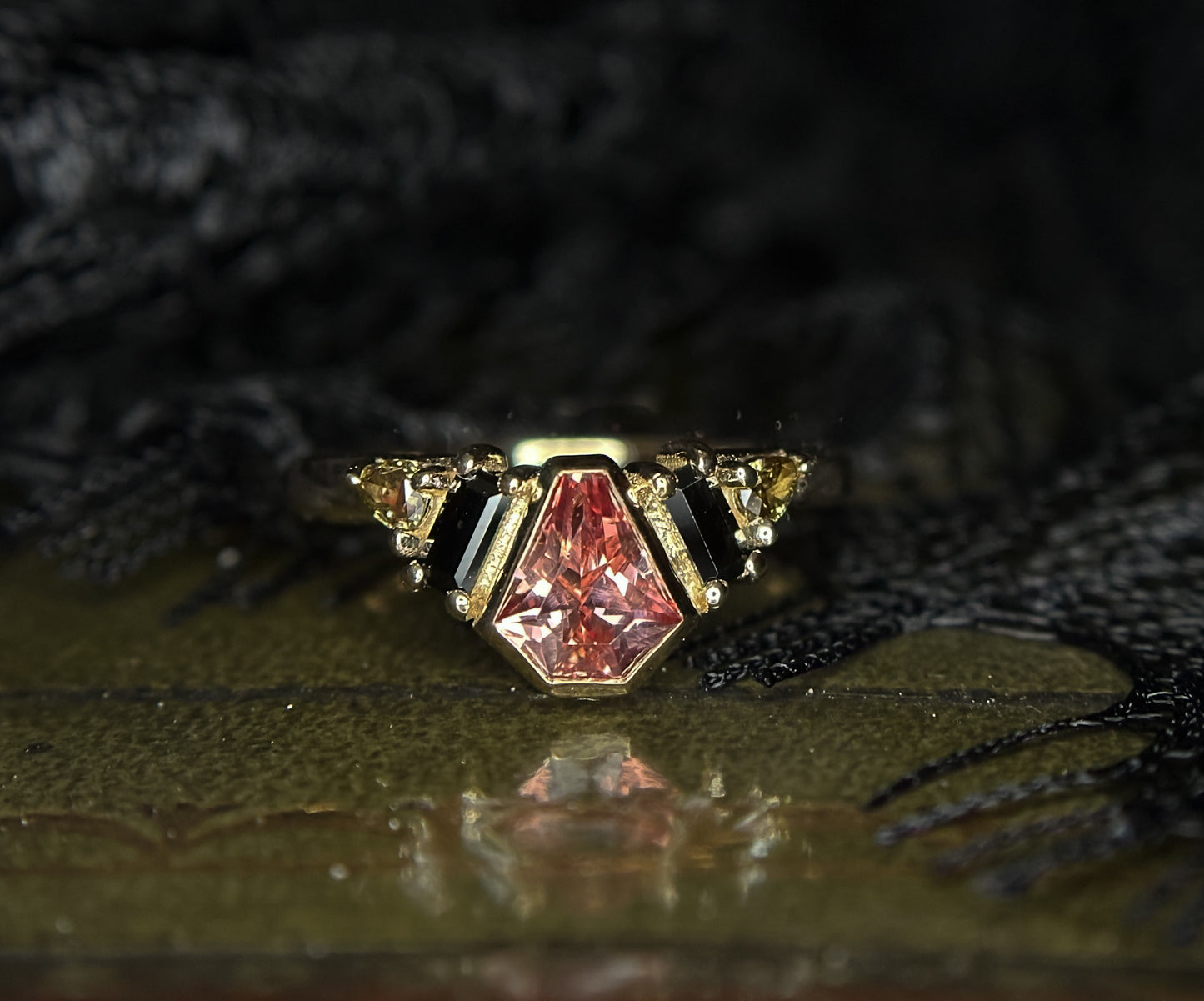 Empire Peach Garnet Ring