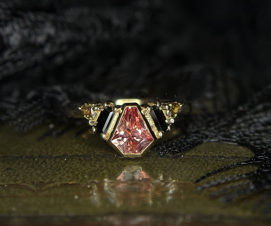 Empire Peach Garnet Ring