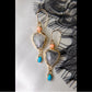 Regiis Tourmalated Quartz, Coral and Turquoise Drop Earrings